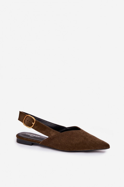 Baleriinad Kuldse pandlaga Eco Suedeosissee Rohelist värvi Palerra