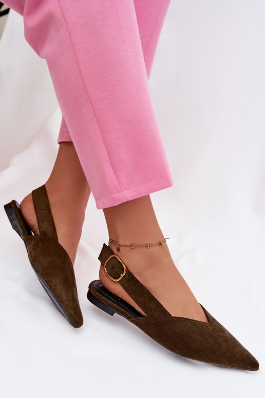 Baleriinad Kuldse pandlaga Eco Suedeosissee Rohelist värvi Palerra