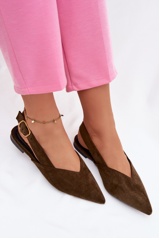 Baleriinad Kuldse pandlaga Eco Suedeosissee Rohelist värvi Palerra