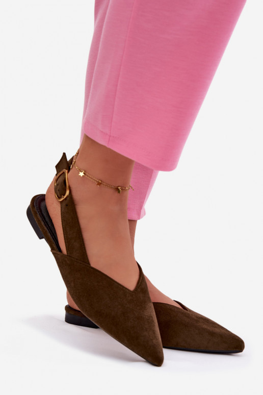 Baleriinad Kuldse pandlaga Eco Suedeosissee Rohelist värvi Palerra