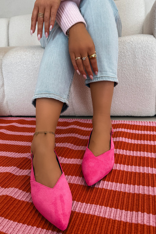 Baleriinad Kuldse pandlaga Eco Suedeosissee Tumeroosad värvi Palerra