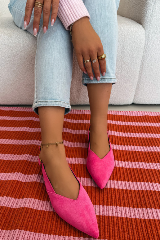 Baleriinad Kuldse pandlaga Eco Suedeosissee Tumeroosad värvi Palerra