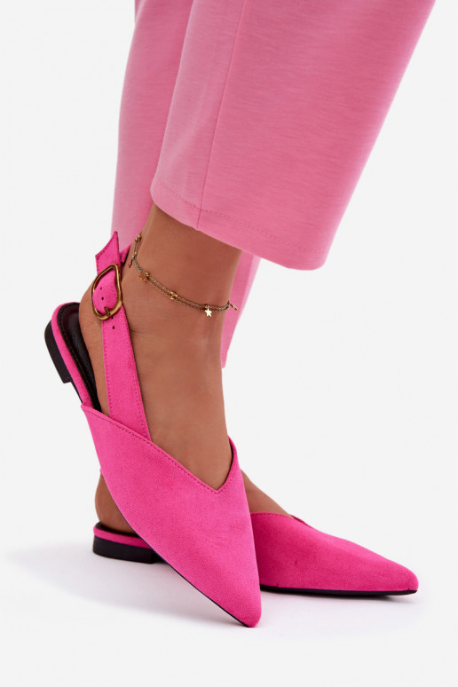 Baleriinad Kuldse pandlaga Eco Suedeosissee Tumeroosad värvi Palerra