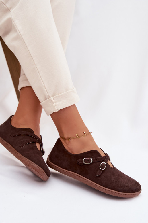 Pealhk seemisnakhsed jalatsid Barefoot Pealiste omad Triipudega Zazoo N1271 Czekoladosissee