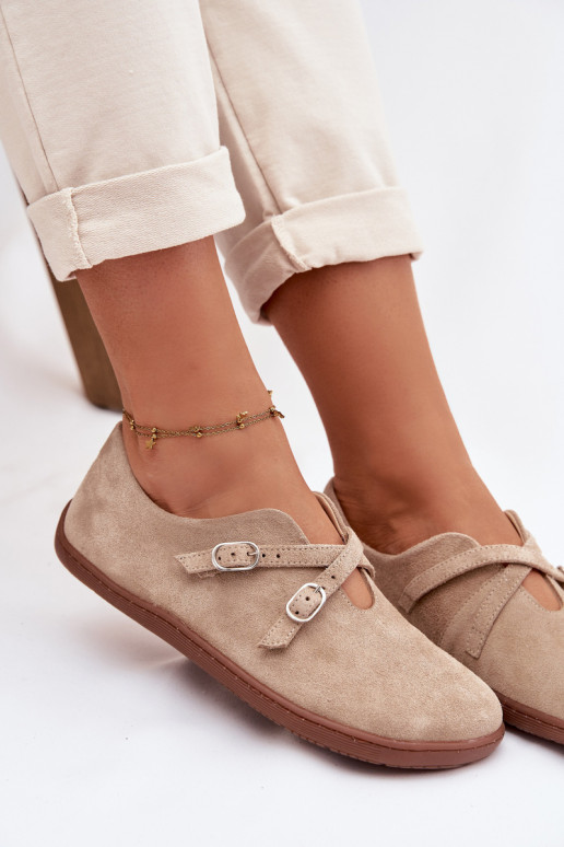 Pealhk seemisnakhsed jalatsid Barefoot Pealiste omad Triipudega Zazoo N1271 beeži värvi