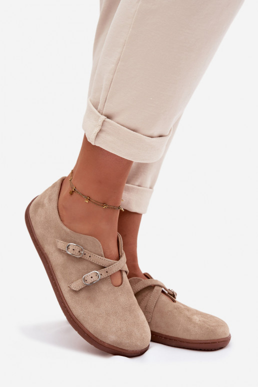 Pealhk seemisnakhsed jalatsid Barefoot Pealiste omad Triipudega Zazoo N1271 beeži värvi