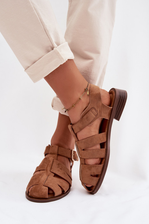 Pealistesandaalid Rzymianki Kuldse pandlaga pruunid värvi Janessa