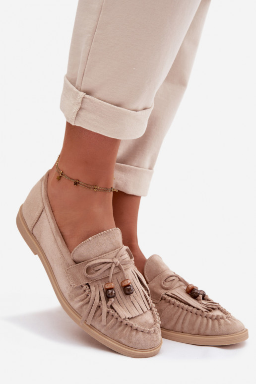 naiste mokassiinid narmastega I Korallidikami beeži värvi Teressa