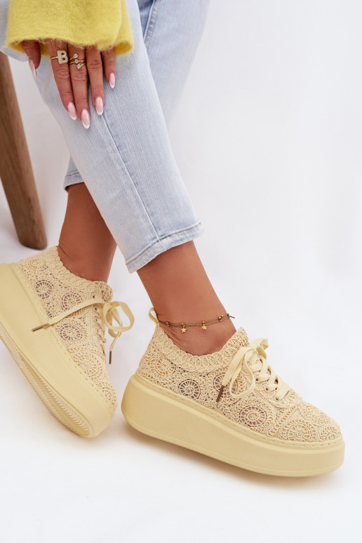 Szydełkosissee Spordijalatsid Pealiste omad platvormiga Kollased Evalora