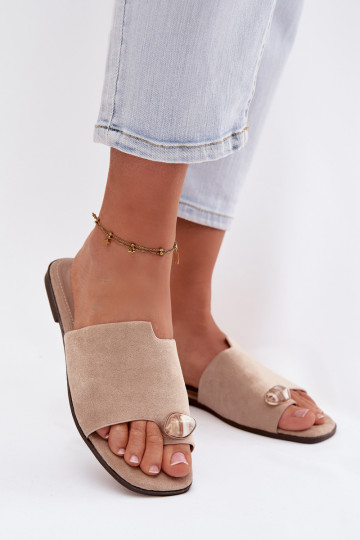 Sussid Pealiste korter Koos Ornate Detalem Eco Suedeosissee beeži värvi Selavine