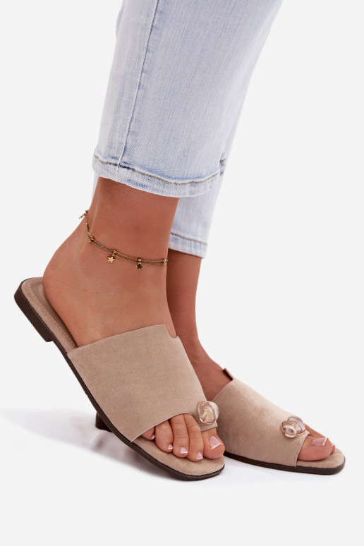 Sussid Pealiste korter Koos Ornate Detalem Eco Suedeosissee beeži värvi Selavine