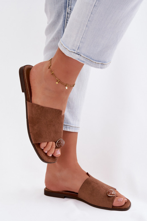 Sussid Pealiste korter Koos Ornate Detalem Eco Suedeosissee pruunid värvi Selavine