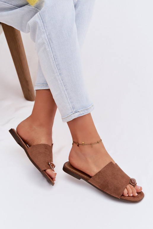 Sussid Pealiste korter Koos Ornate Detalem Eco Suedeosissee pruunid värvi Selavine