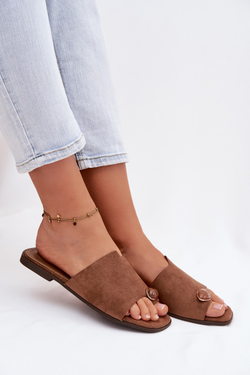 Sussid Pealiste korter Koos Ornate Detalem Eco Suedeosissee pruunid värvi Selavine