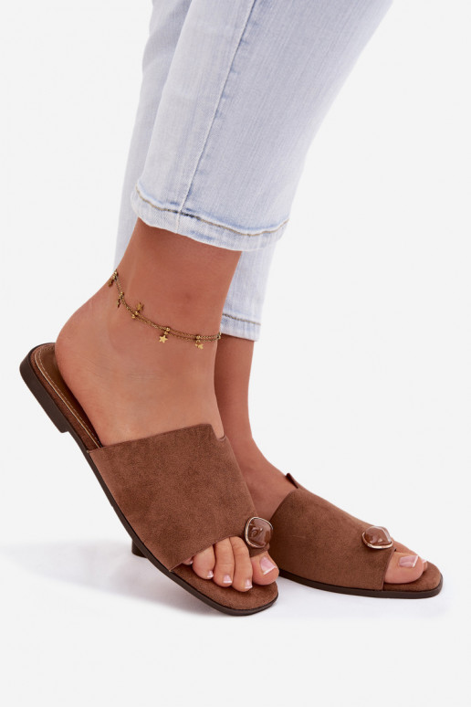 Sussid Pealiste korter Koos Ornate Detalem Eco Suedeosissee pruunid värvi Selavine