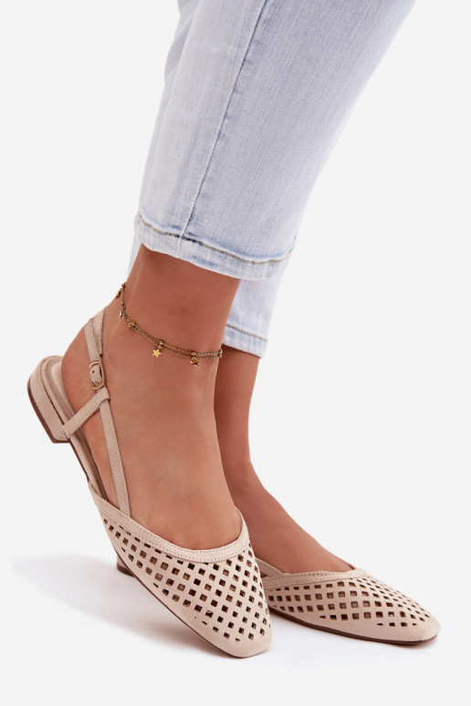 Ažuursed baleriinadEco Suedeu beeži värvi Farivelle