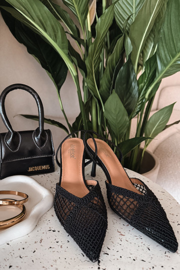 Haneli mustad basutid avatud elementidega ja õhukeste kontsadega 2