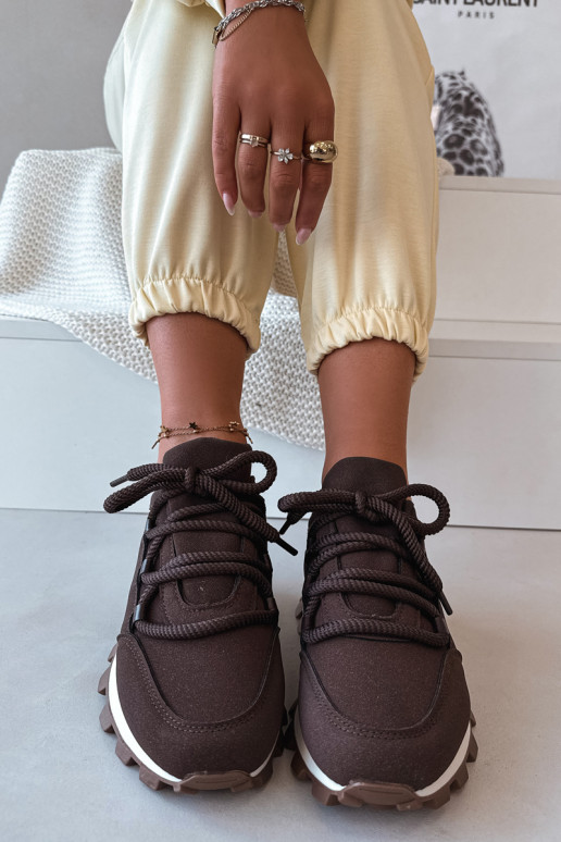 Sportlikud kingad platvormiga šokolaadivärvi Riadella