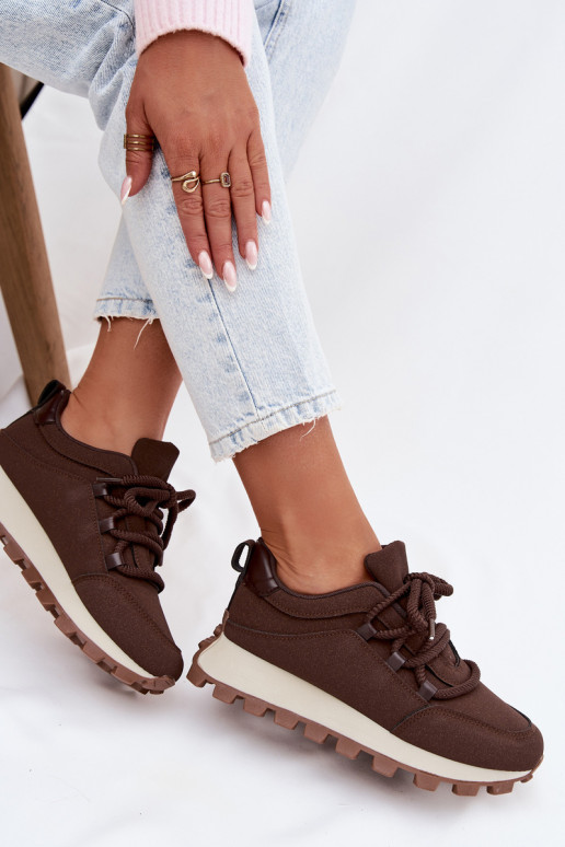 Sportlikud kingad platvormiga šokolaadivärvi Riadella