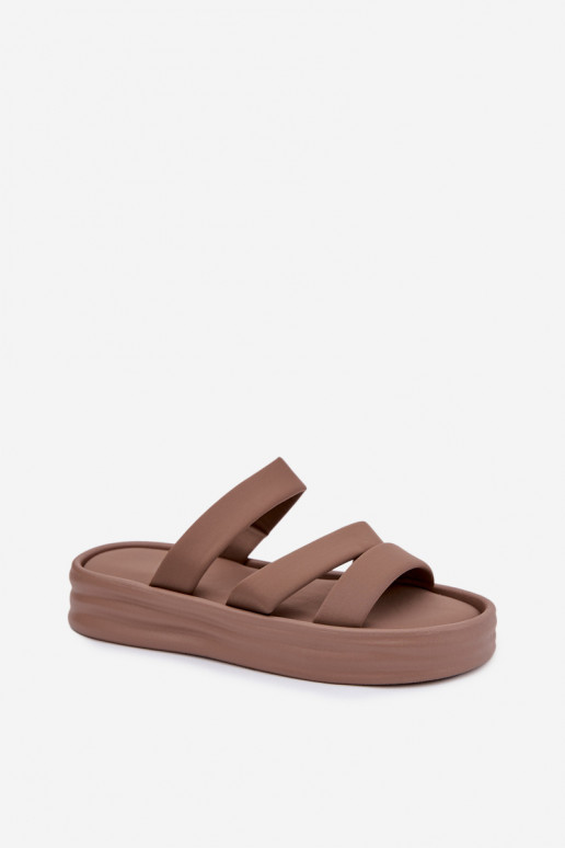 Riidest naiste plätud platvormiga Triipudega Khakivärvi Liorine