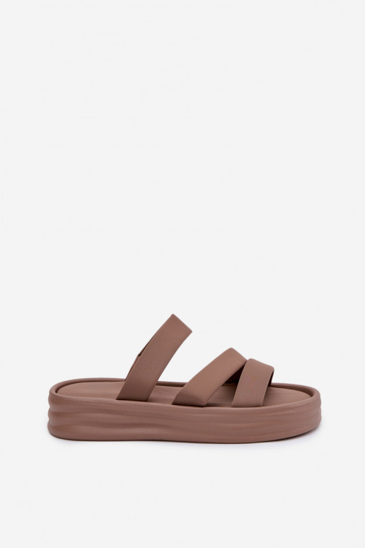 Riidest naiste plätud platvormiga Triipudega Khakivärvi Liorine