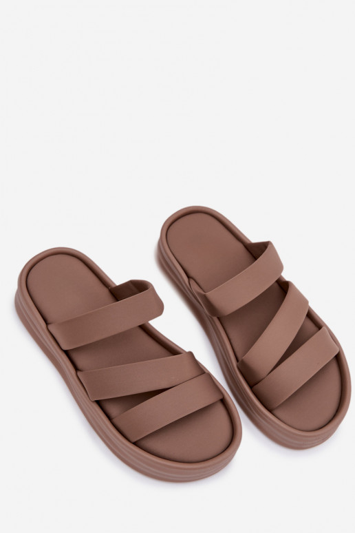 Riidest naiste plätud platvormiga Triipudega Khakivärvi Liorine