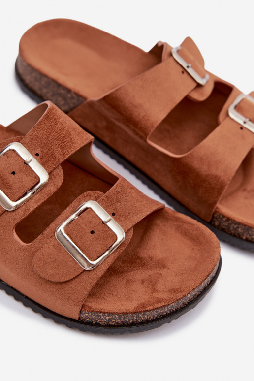 naiste plätud neetide ja pandlaga pruunid värvi Oliena