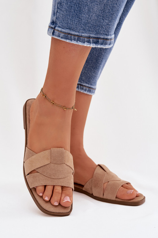 Sussid Pealiste korter Triipudega Eco Suedeosissee beeži värvi Florane