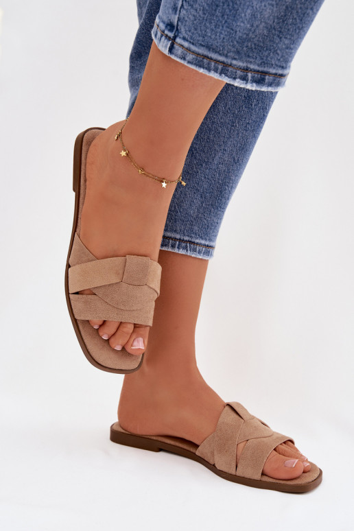 Sussid Pealiste korter Triipudega Eco Suedeosissee beeži värvi Florane