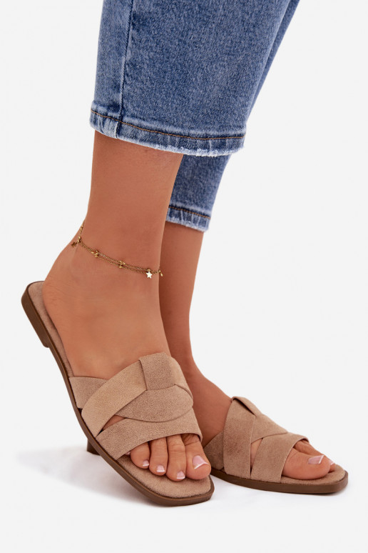 Sussid Pealiste korter Triipudega Eco Suedeosissee beeži värvi Florane