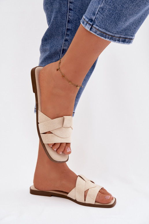 Sussid Pealiste korter Triipudega Eco Suedeosissee Elevandiluu värvi Florane