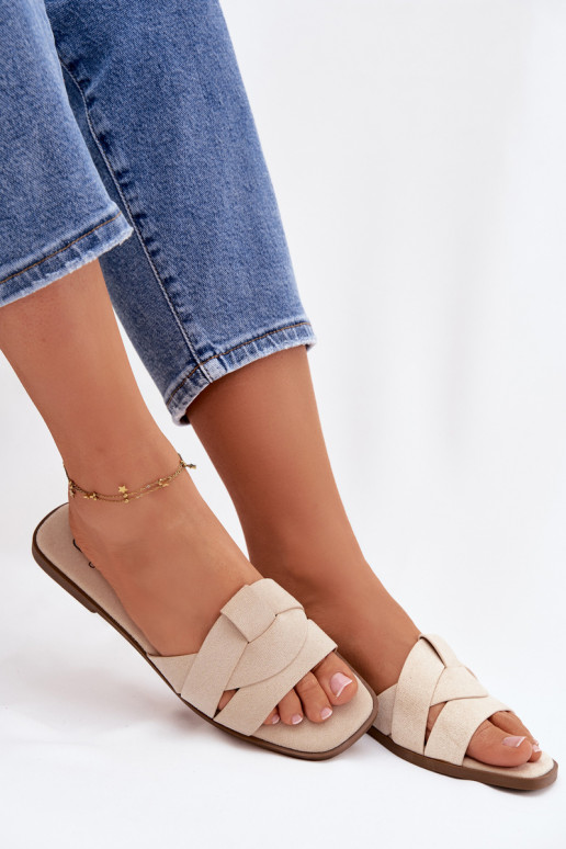 Sussid Pealiste korter Triipudega Eco Suedeosissee Elevandiluu värvi Florane