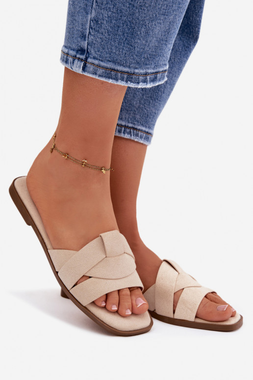 Sussid Pealiste korter Triipudega Eco Suedeosissee Elevandiluu värvi Florane