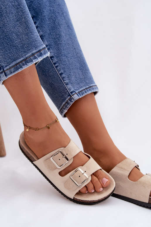 Ebaregulaarse värvi Oliena naiste sussid pandlitega