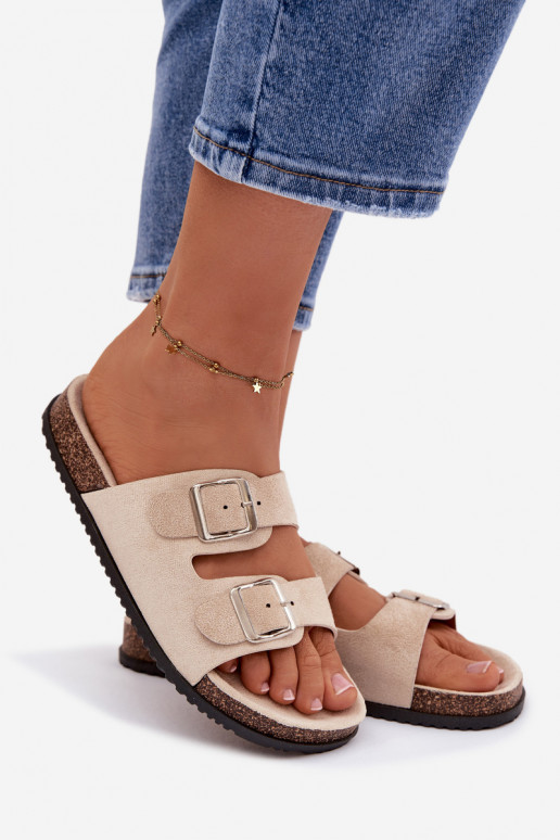 Ebaregulaarse värvi Oliena naiste sussid pandlitega