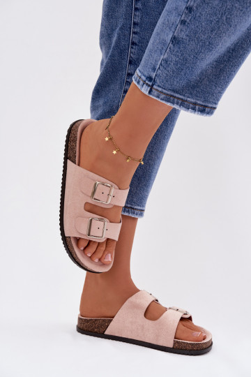 Naistelised heledalt roosad sussid kinnitustega „Oliena”