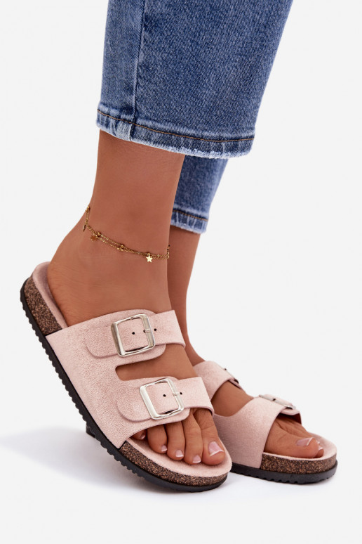 Naistelised heledalt roosad sussid kinnitustega „Oliena”