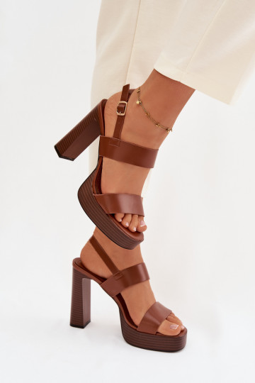 Pealistesandaalid Ja platvorm Eko Pealhk pruunid värvi Hanelia