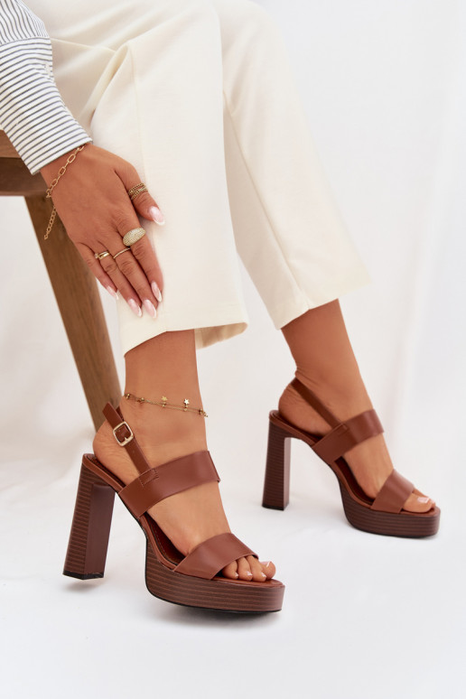 Pealistesandaalid Ja platvorm Eko Pealhk pruunid värvi Hanelia