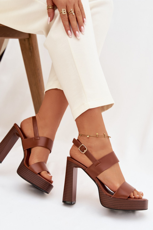 Pealistesandaalid Ja platvorm Eko Pealhk pruunid värvi Hanelia