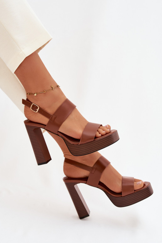 Pealistesandaalid Ja platvorm Eko Pealhk pruunid värvi Hanelia