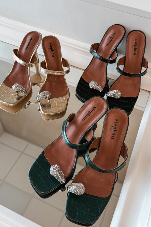 naiste plätud kõrge jämeda kontsaga Koos Ornate Detalem msuud Lorissa