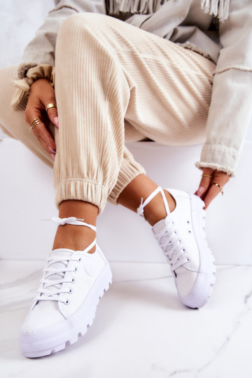 Pealistesaapad platvormiga BIG STAR JJ274488 valget värvi 2