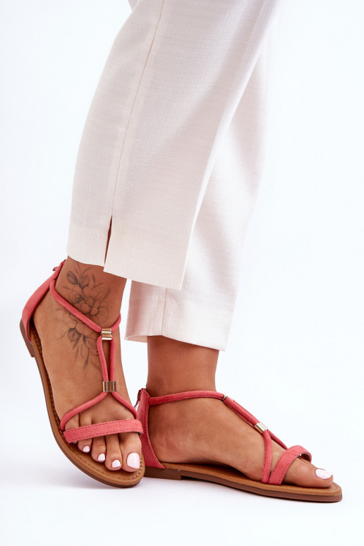 Pealiste omad Sellel ondalad sandaalid Lossi juurde koralli värv Jullie