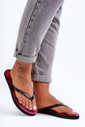 Klassikalise mudeli Sussid moodsad varbavahe-sandaalid 4F 4FSS23FFLIF060-90S Must-Tumeroosad värvi 2