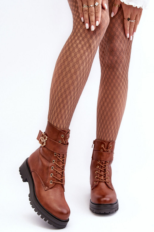 saapad Pealiste omad tõmblukuga kaunistustega pruunid värvi Ciossava