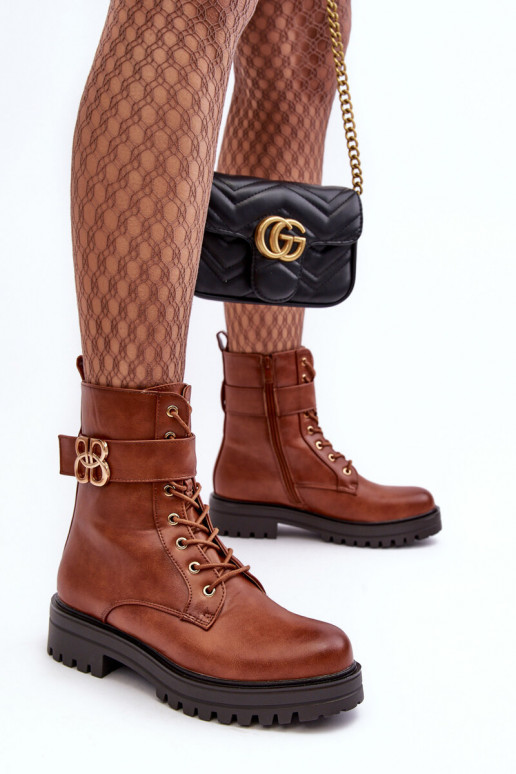 saapad Pealiste omad tõmblukuga kaunistustega pruunid värvi Ciossava