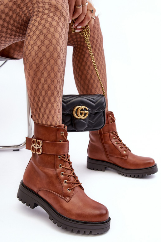 saapad Pealiste omad tõmblukuga kaunistustega pruunid värvi Ciossava