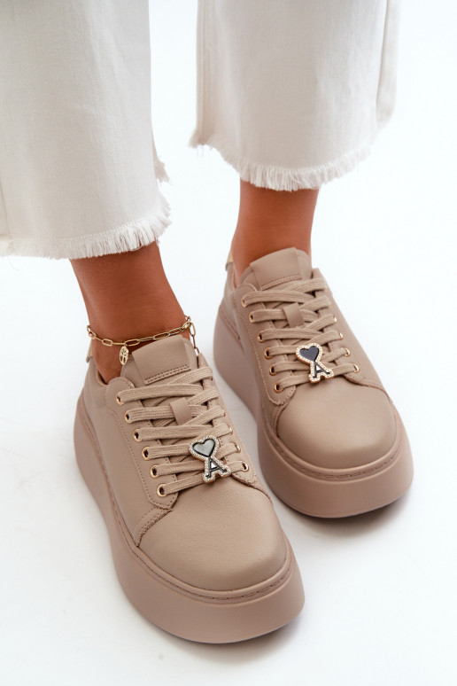 Pealiste omad Pealhk Sneakers tüüpi jalanõud platvormiga beeži värvi Vinceza 66700