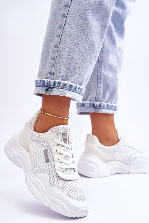 Pealiste omad Riidest spordijalatsid Memory Foam System Big Star LL274A064 valget värvi